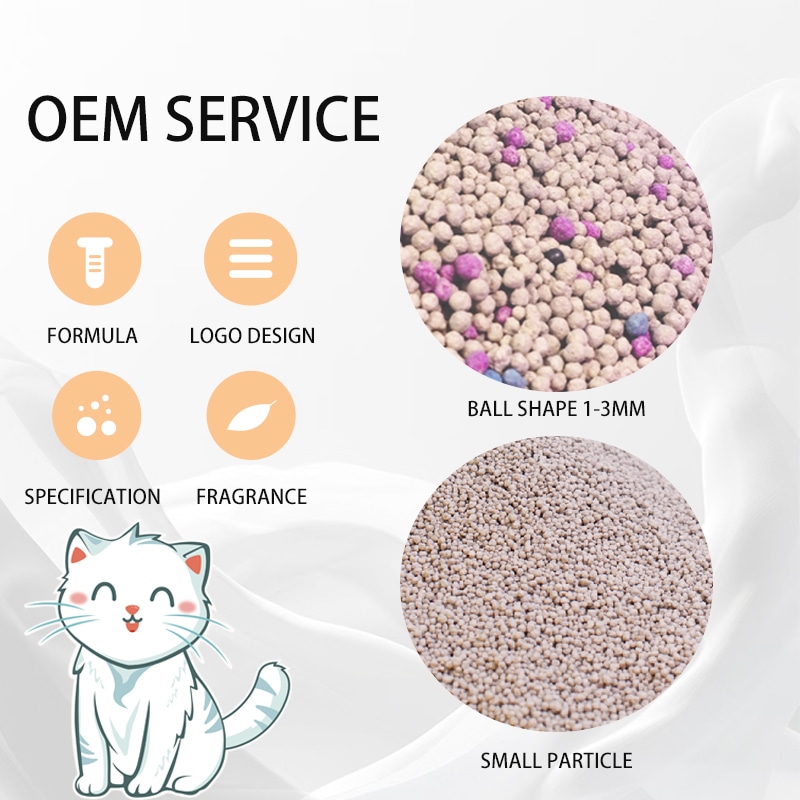 Ball shape cat litter